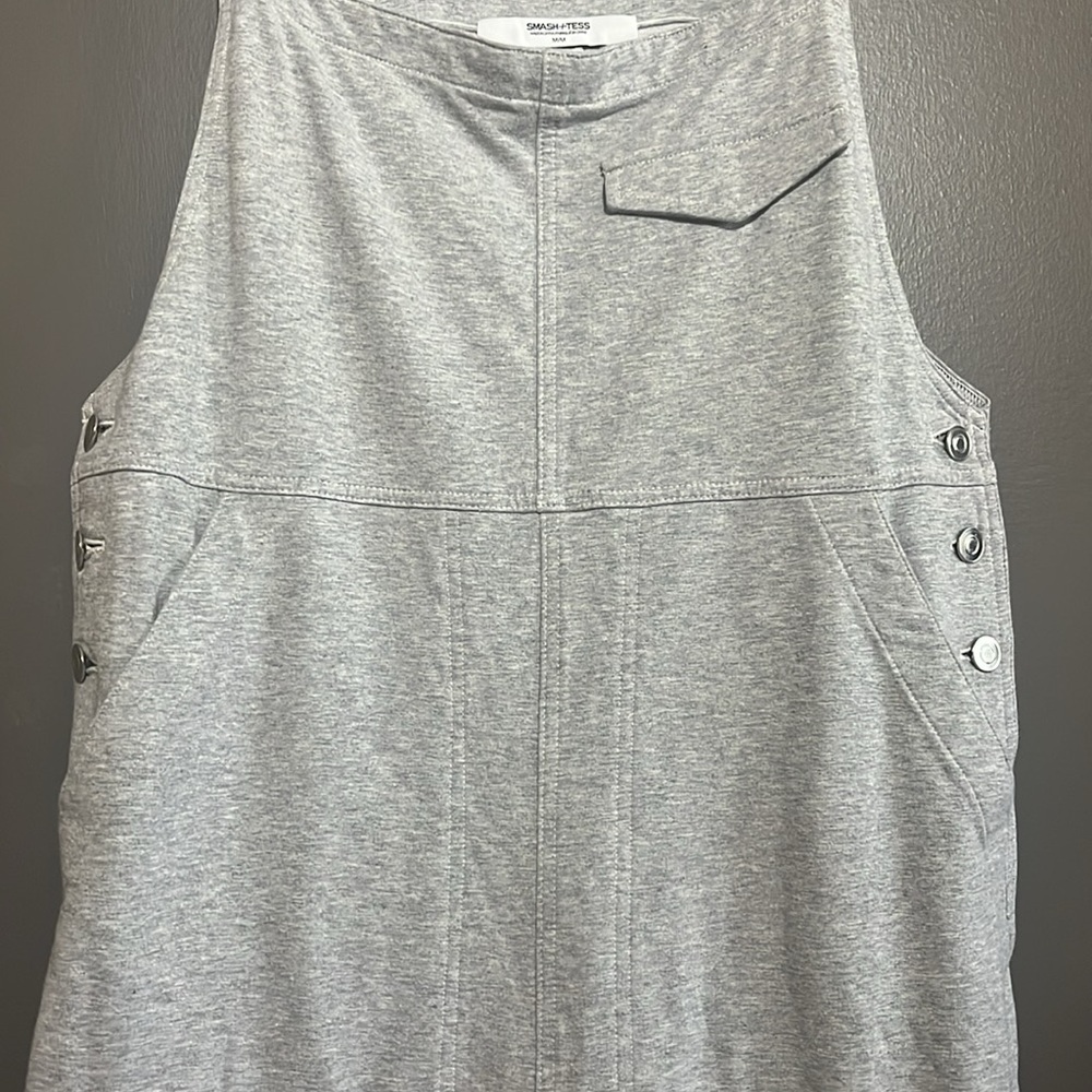 Smash + Tess Light Gray Wide‑Leg Overalls - Picture 7 of 12